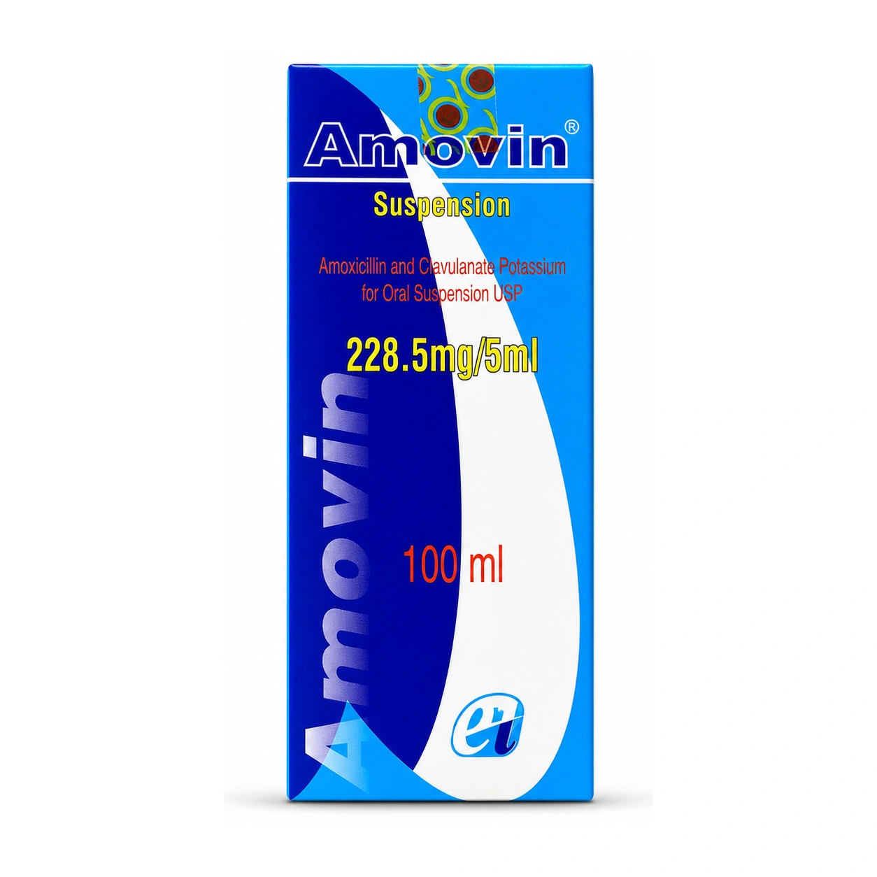Amovin Amoxicillin + Clavulanate Potassium for Oral Suspension USP 228.5 mg/5 ml 100 ml