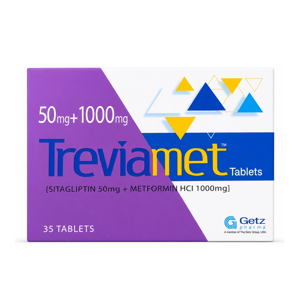 Treviamet Sitagliptin 50 mg + Metformin HCl 1000 mg Tablets x 35 Tablets