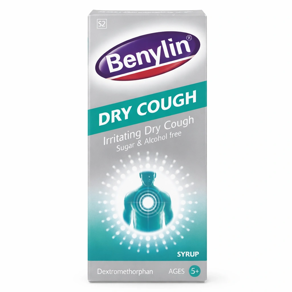 Benylin Dry Cough Syrup (Dextromethorphan Hydrobromide 15 mg/5 ml) 100 ml
