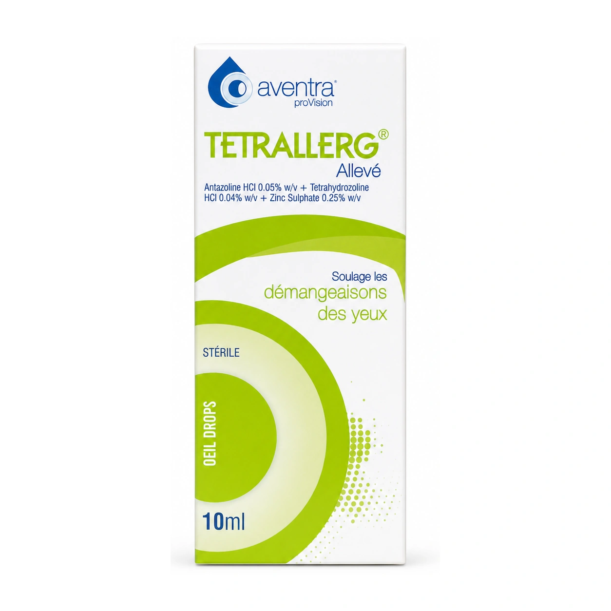 Tetrallerg Alleve Antazoline HCl 0.05% + Tetrahydrozoline HCl 0.04% + Zinc Sulphate 0.25% Sterile Eye Drops 10 ml