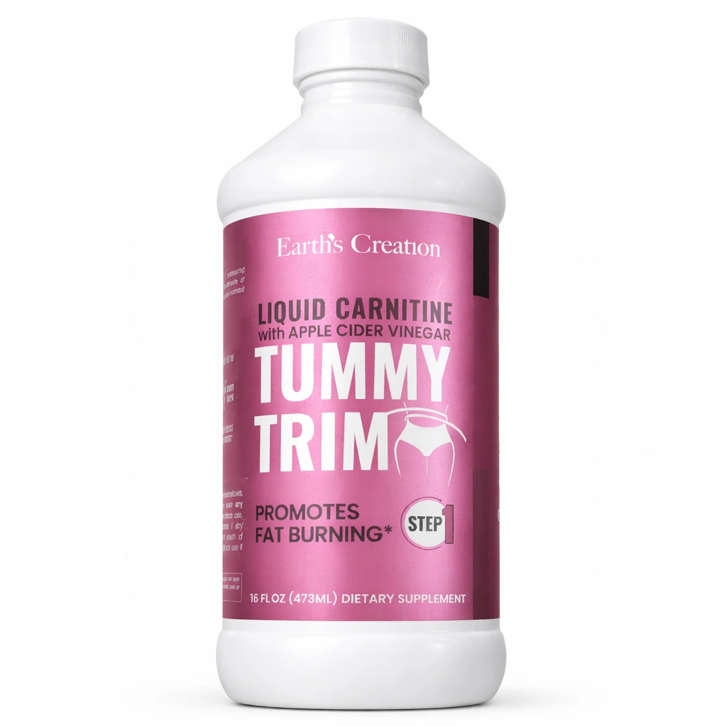 Earth's Creation Liquid Carnitine with Apple Cider Vinegar Tummy Trim 16 fl oz (473 ml) Bottle