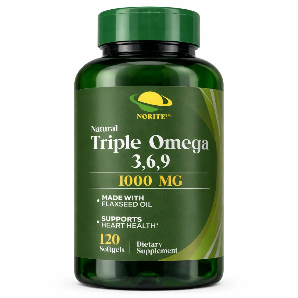 NORITE Natural Triple Omega 3,6,9 Softgels 1000 mg x 120 Softgels
