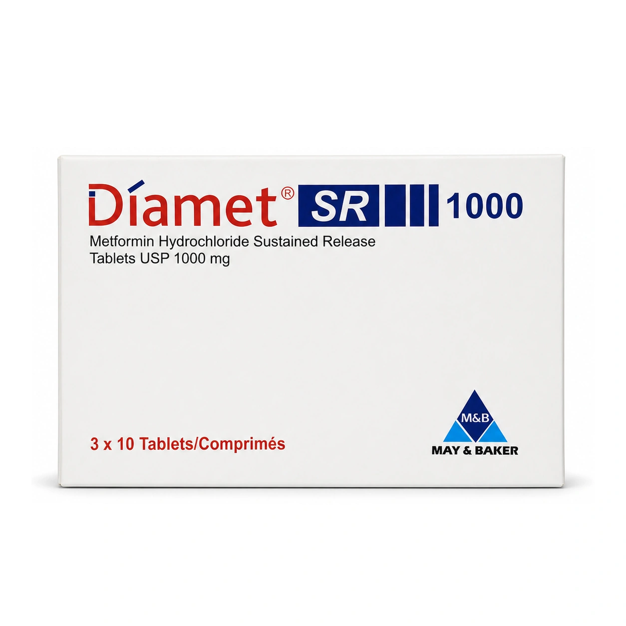 Diamet SR Metformin Hydrochloride Sustained Release Tablets USP 1000 mg x 30 Tablets