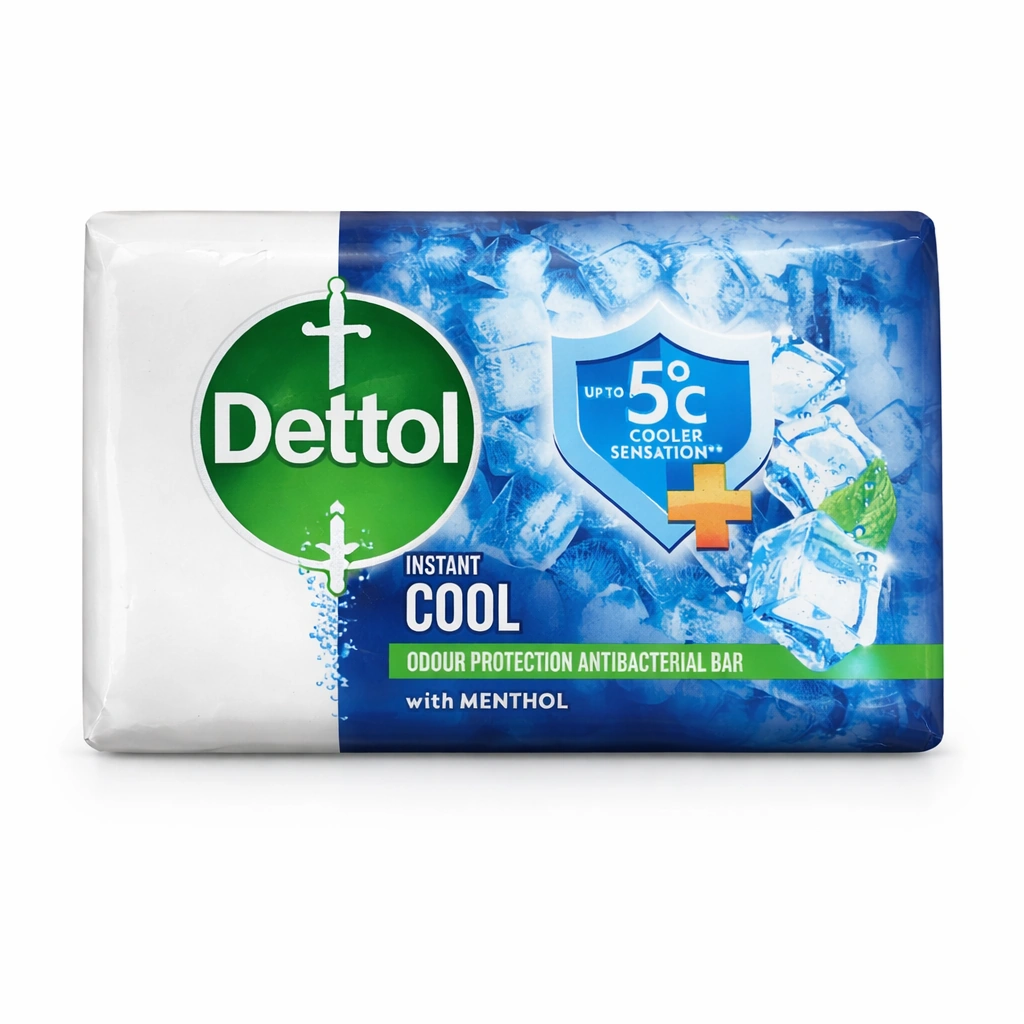 Dettol Instant Cool Antibacterial Bar Soap with Menthol 105 g