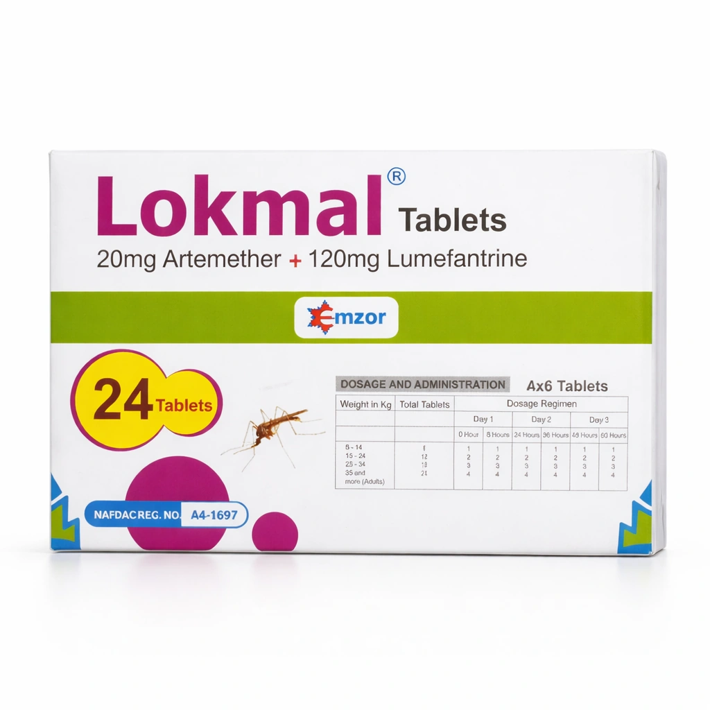 Lokmal Artemether + Lumefantrine Tablets 20 mg/120 mg x 24 Tablets