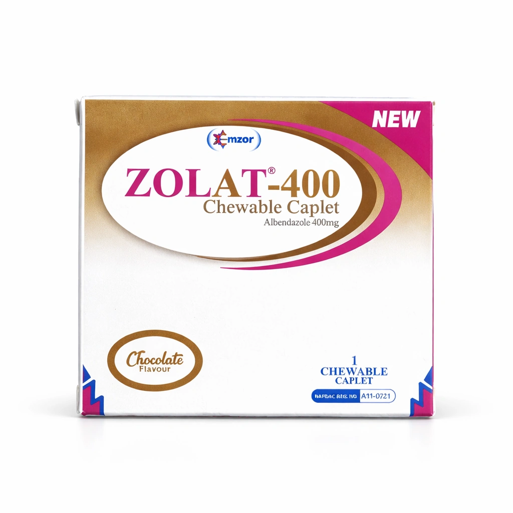 Emzor Zolat Albendazole Chewable Caplet 400 mg x 1 caplets