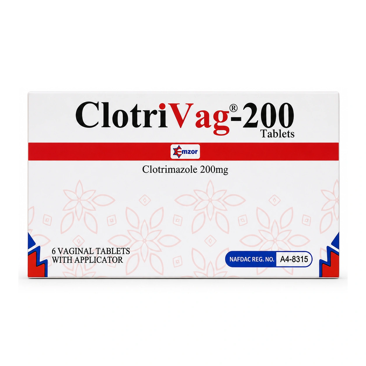 ClotriVag Clotrimazole Vaginal Tablets 200 mg x 6 Tablets