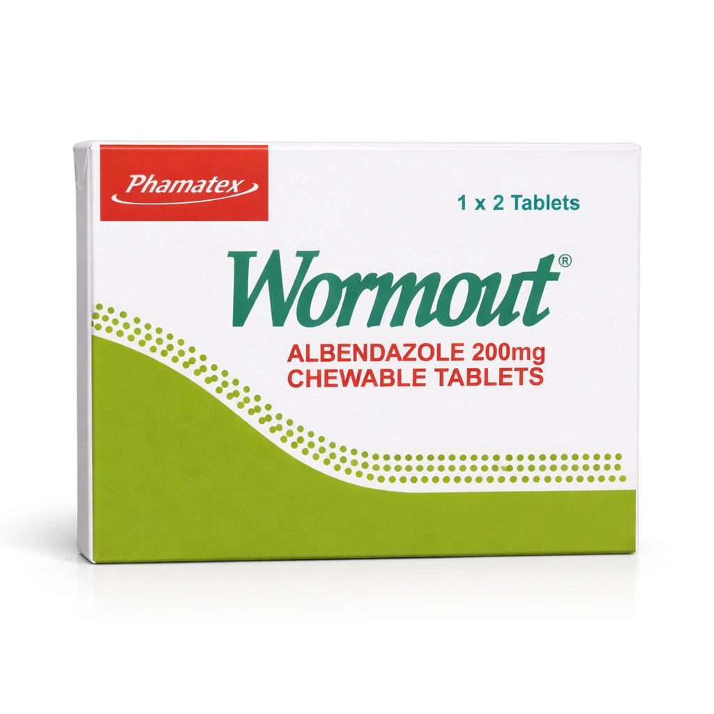 Wormout Albendazole Chewable Tablets 200 mg x 2 Tablets
