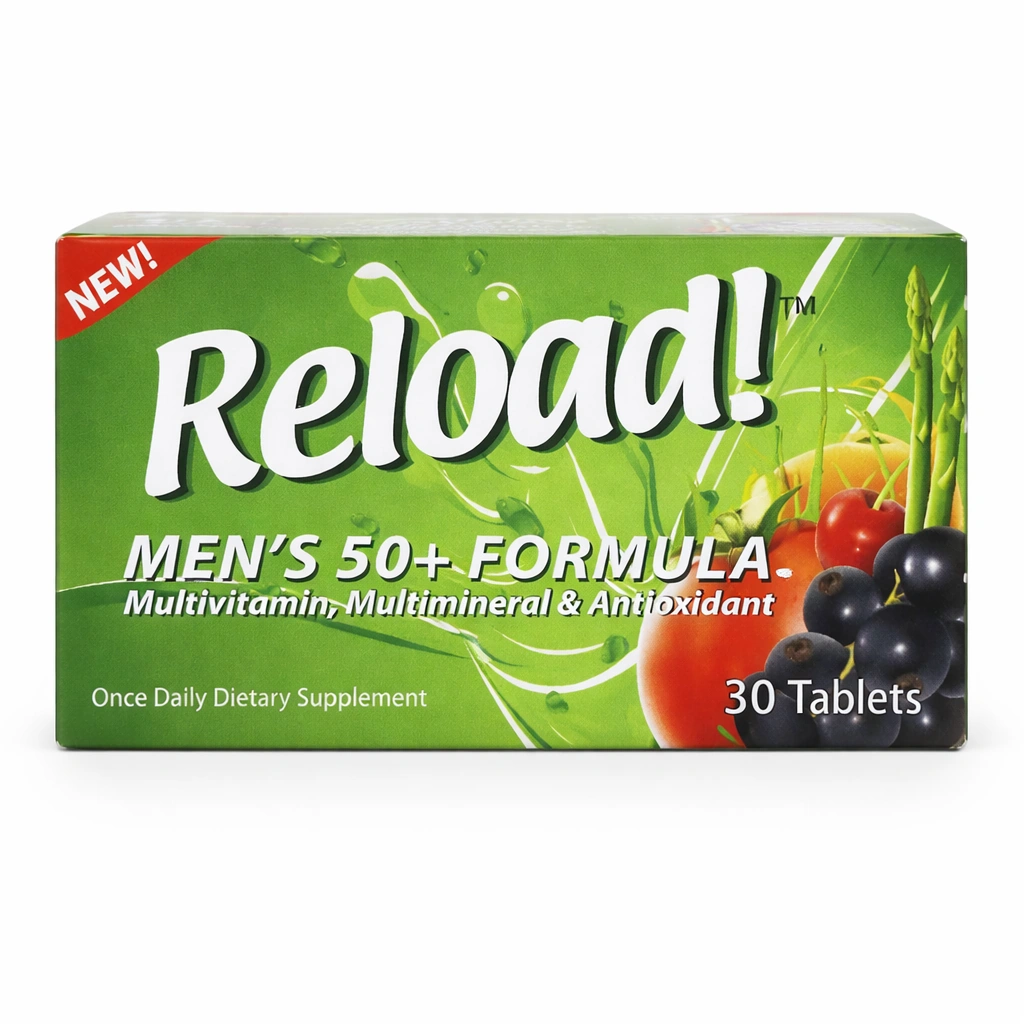Reload Men's 50+ Formula Multivitamin Tablets x 30 Tablets