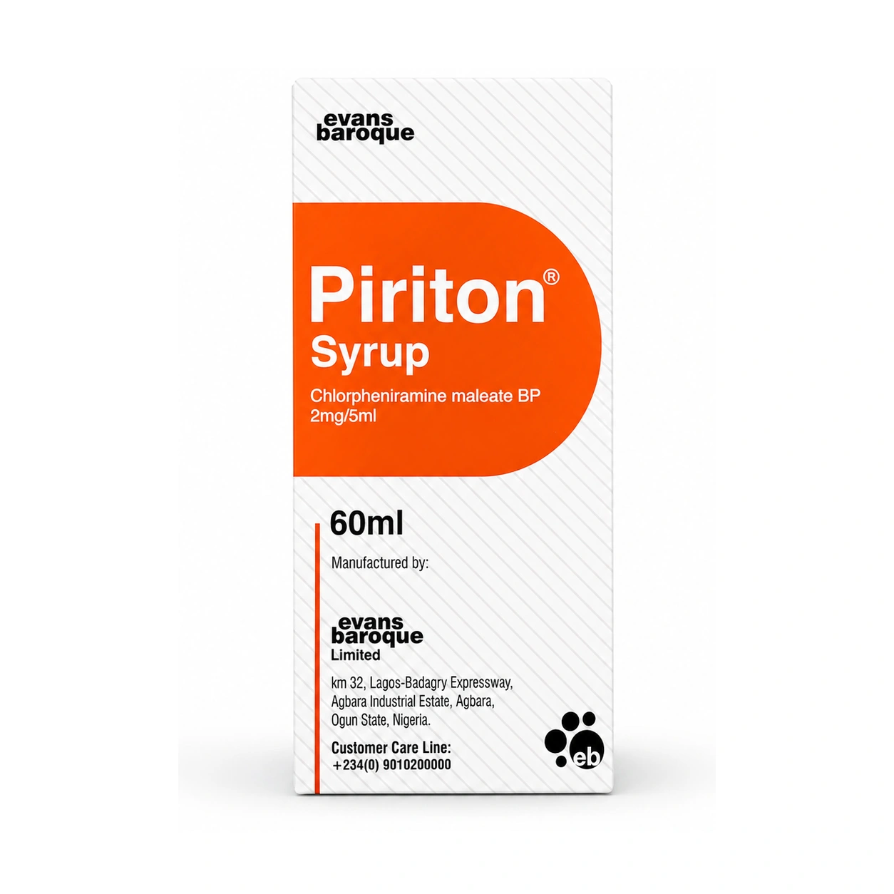 Evans Baroque Piriton Chlorpheniramine Maleate Syrup 2 mg/5 ml 60 ml