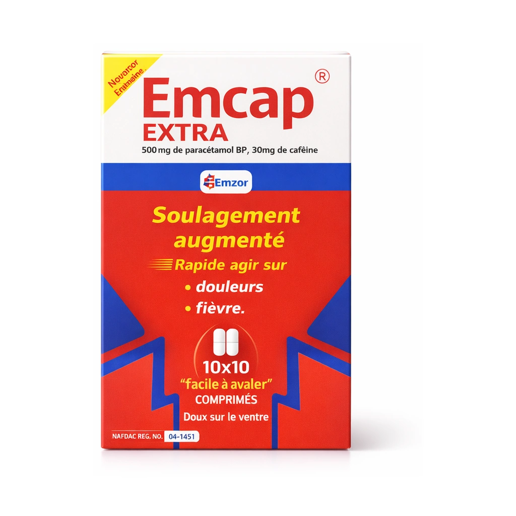 Emcap Extra Paracetamol/Caffeine Caplets 500 mg/30 mg x 100 caplets