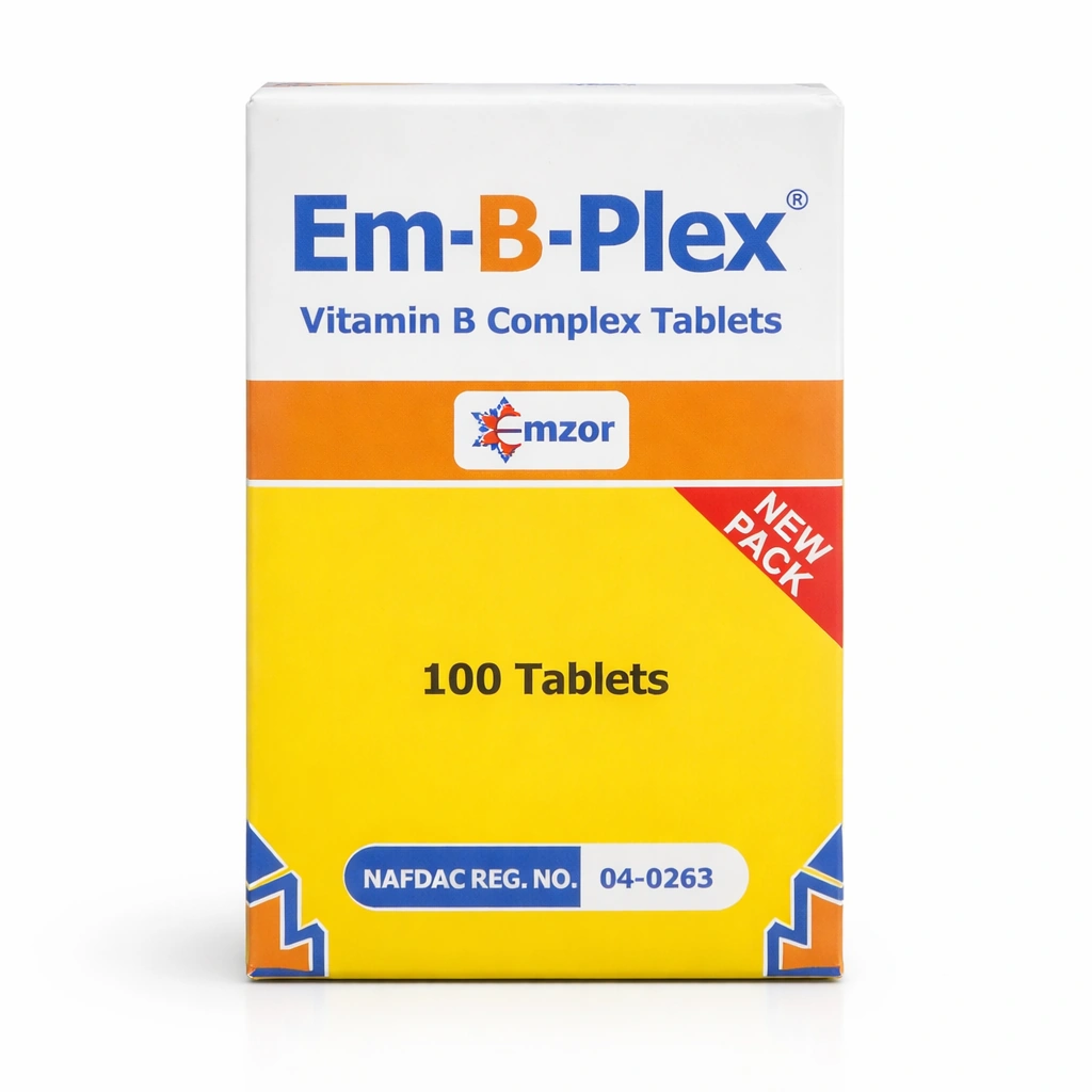 Emzor Em-B-Plex Vitamin B Complex Tablets x 100 Tablets