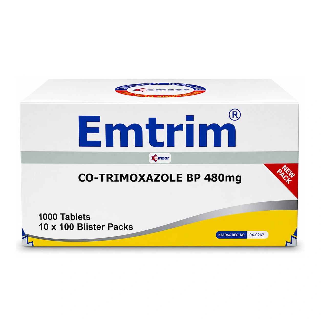 Emtrim Co-Trimoxazole BP 480 mg Tablets x 1000 Tablets