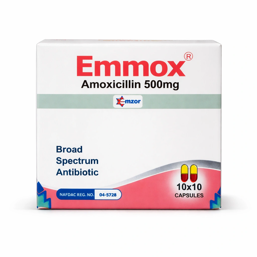 Emmox Amoxicillin 500 mg Capsules x 100 Capsules