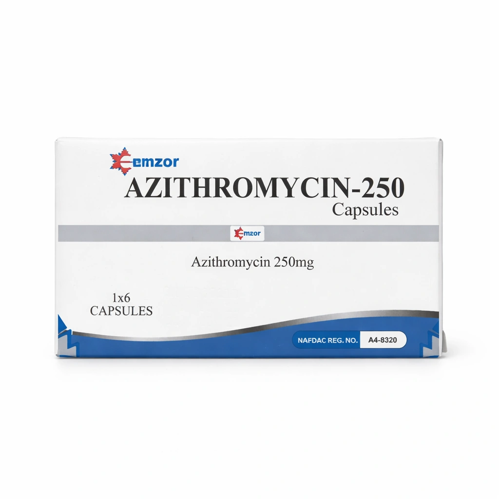 Emzor Azithromycin 250 mg Capsules x 6 Capsules