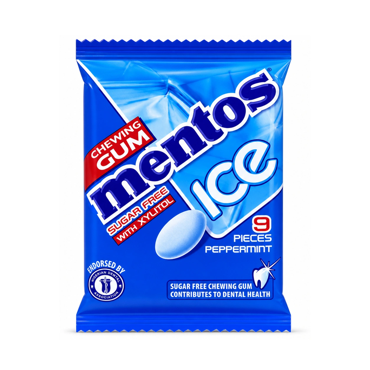 Mentos Ice Sugar Free Chewing Gum with Xylitol Peppermint x 9 pieces