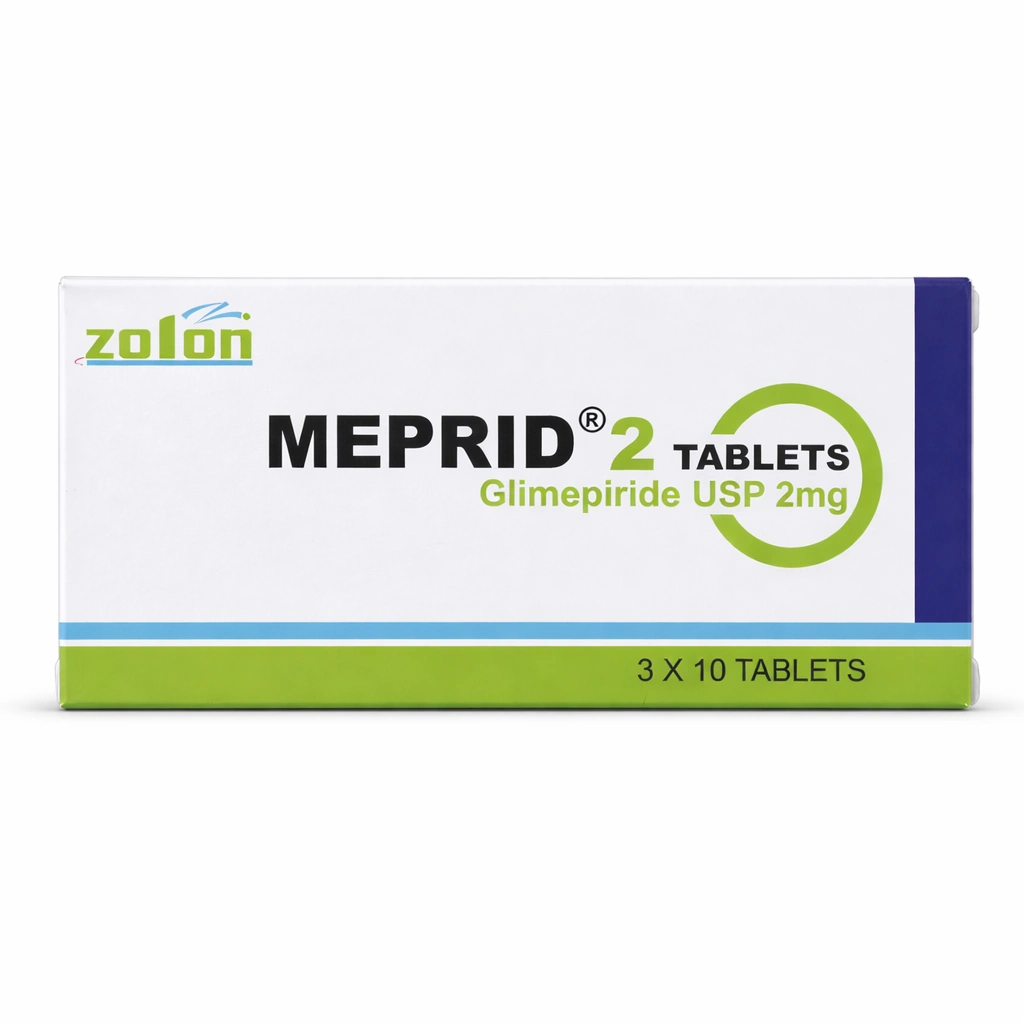 Meprid 2 Glimepiride 2 mg Tablets x 30 Tablets