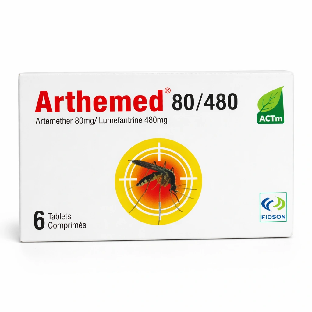 Arthemed Artemether/Lumefantrine 80 mg/480 mg Film-Coated Tablets x 6 Tablets