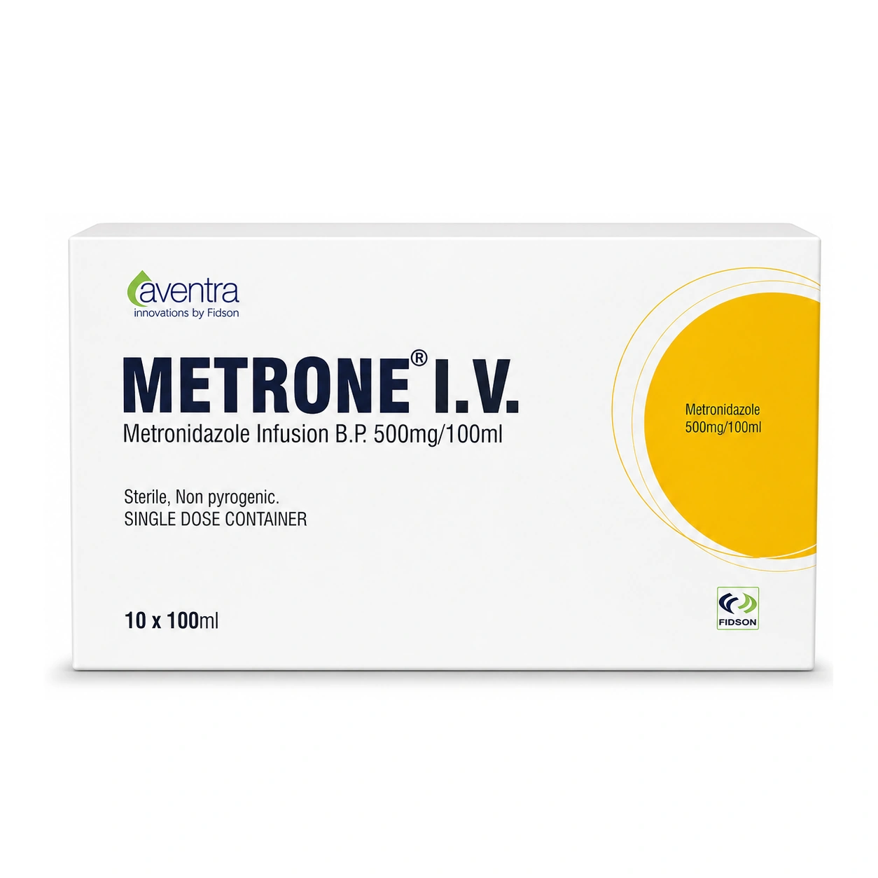 Metrone IV Metronidazole Infusion BP 500 mg/100 ml x 10 bottles