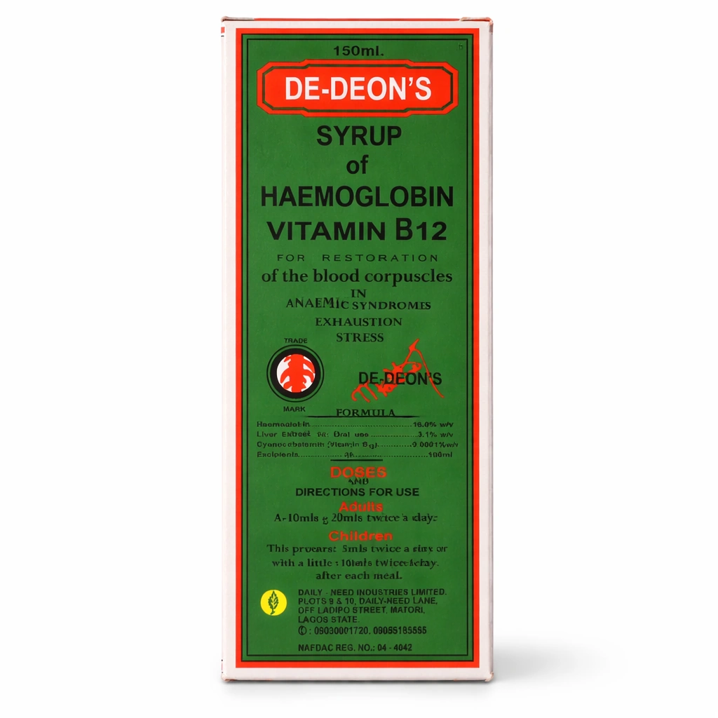 De-Deon's Haemoglobin Vitamin B12 Syrup 150 ml