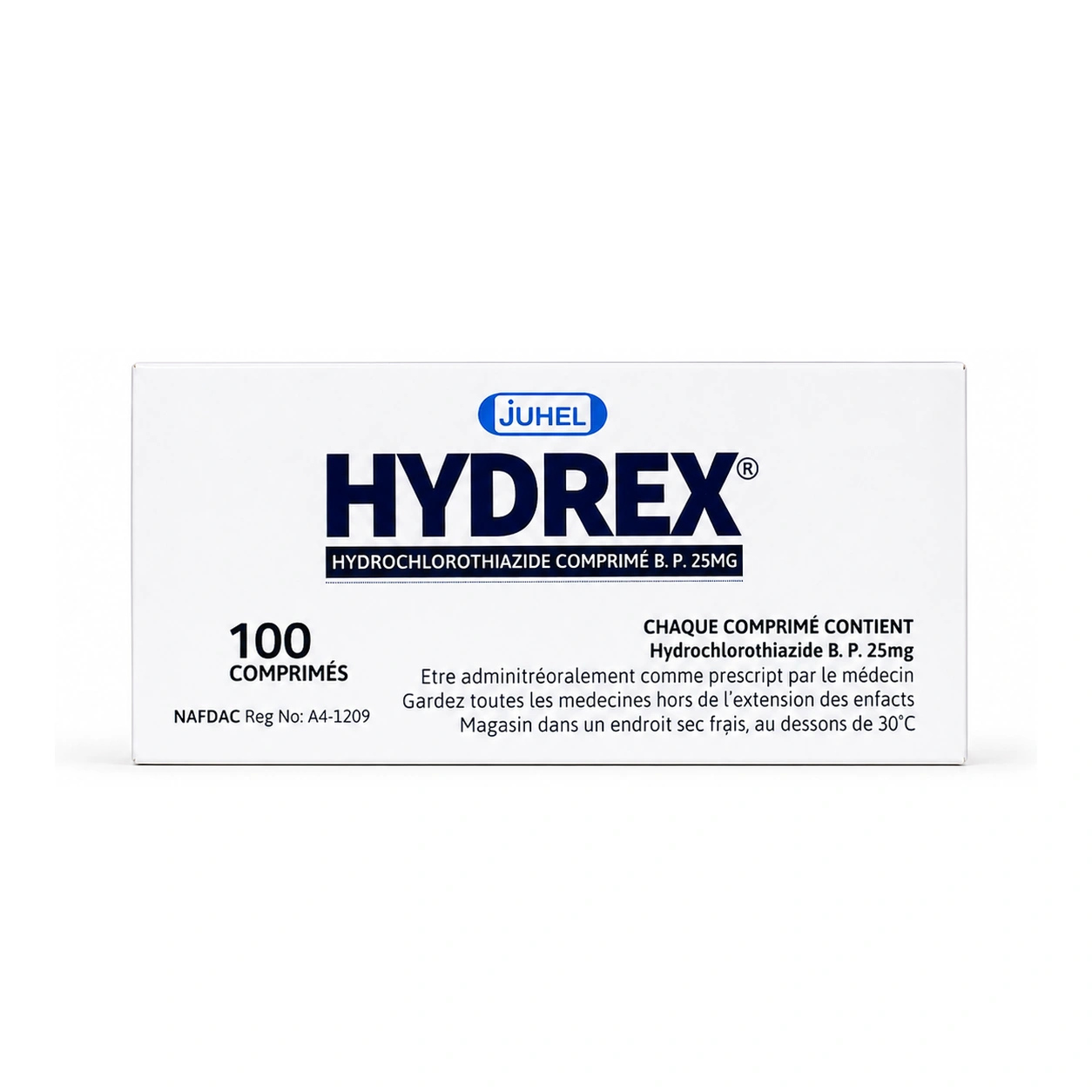 Hydrex Hydrochlorothiazide 25 mg Tablets x 100 Tablets