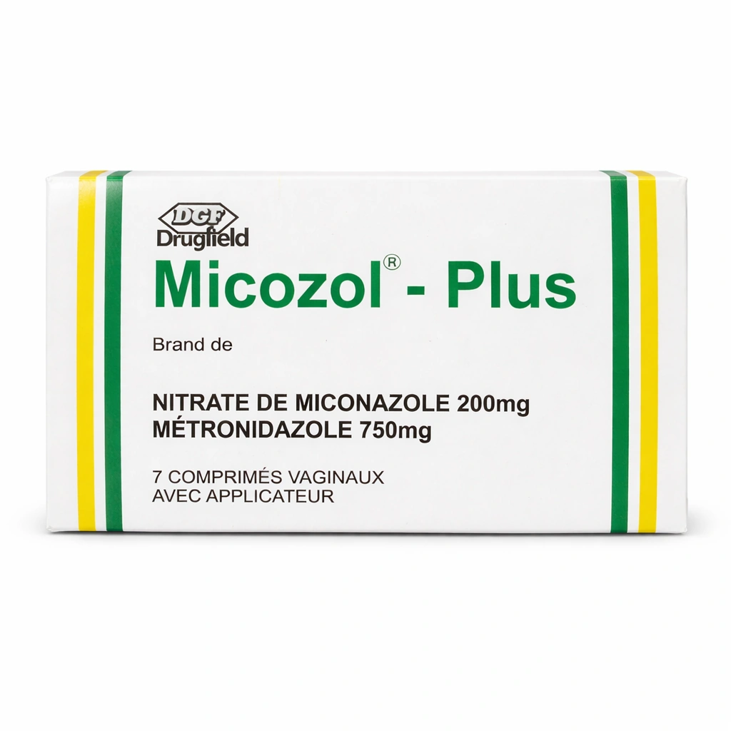 Drugfield Micozol-Plus Metronidazole 750 mg + Miconazole Nitrate 200 mg Vaginal Tablets x 7 Tablets