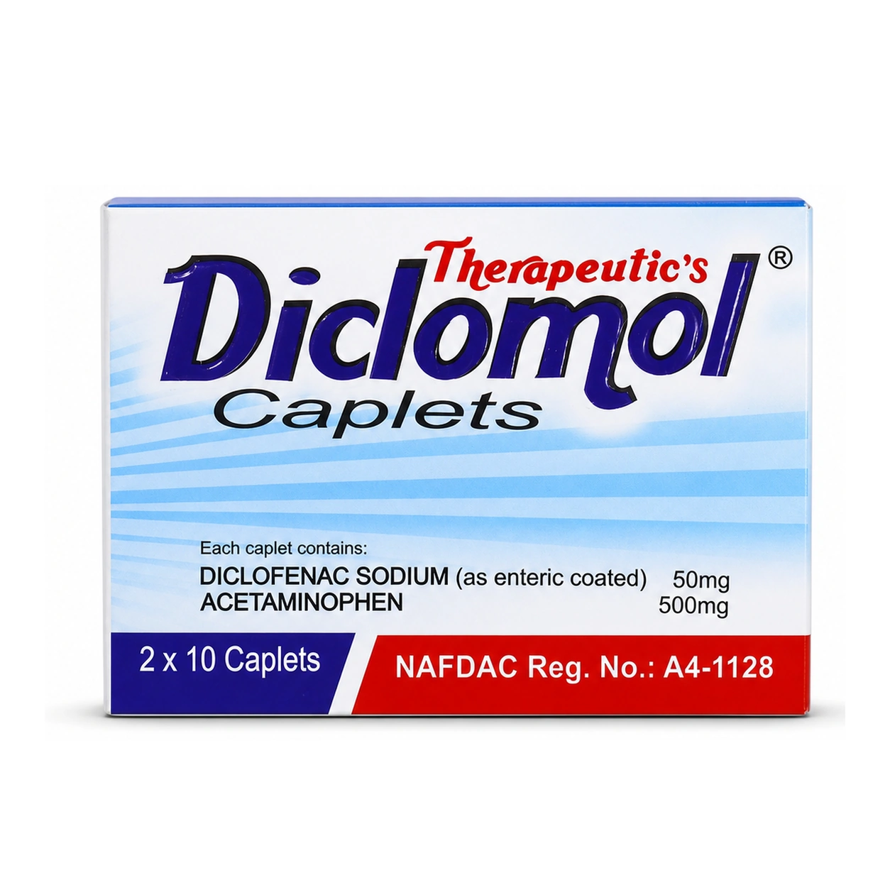 Therapeutic's Diclomol Diclofenac Sodium 50 mg + Acetaminophen 500 mg Caplets x 20 caplets