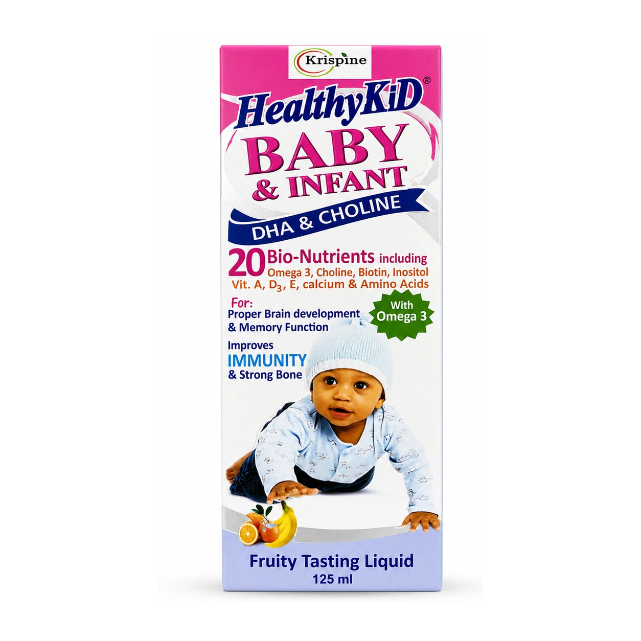 Krispine Healthy Kid Baby & Infant Fruity Tasting Liquid 125 ml