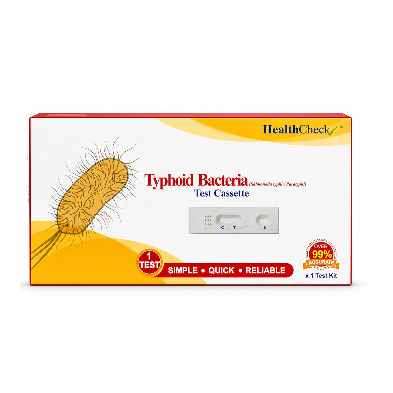 HealthCheck Typhoid Bacteria Test Cassette x 1 Test Kit