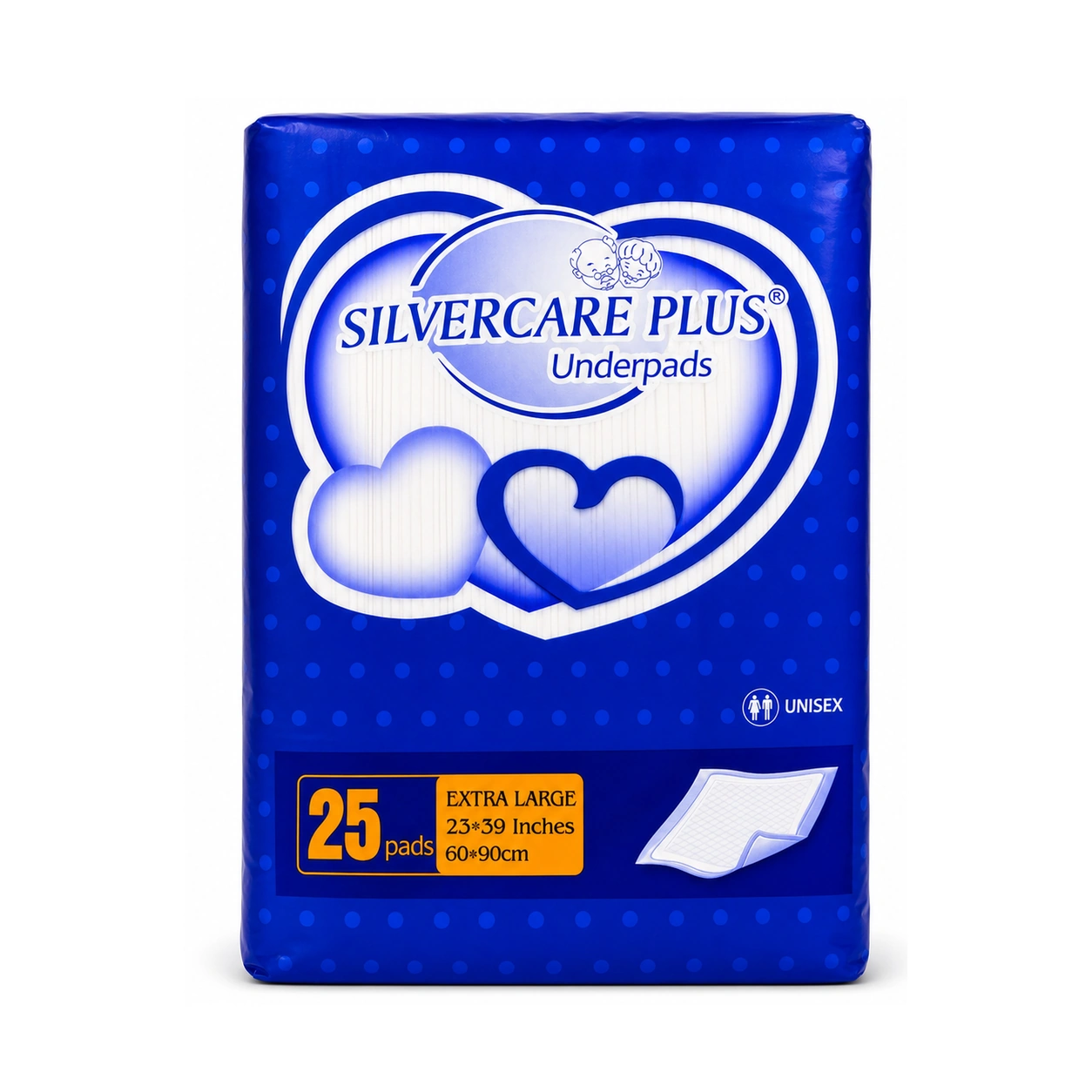Silvercare Plus Underpads Extra Large 60 x 90 cm x 25 Pads