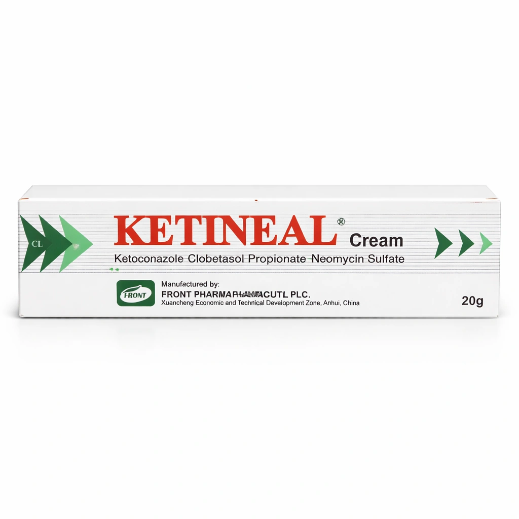 Ketineal Ketoconazole + Clobetasol Propionate + Neomycin Sulfate Cream 20 g