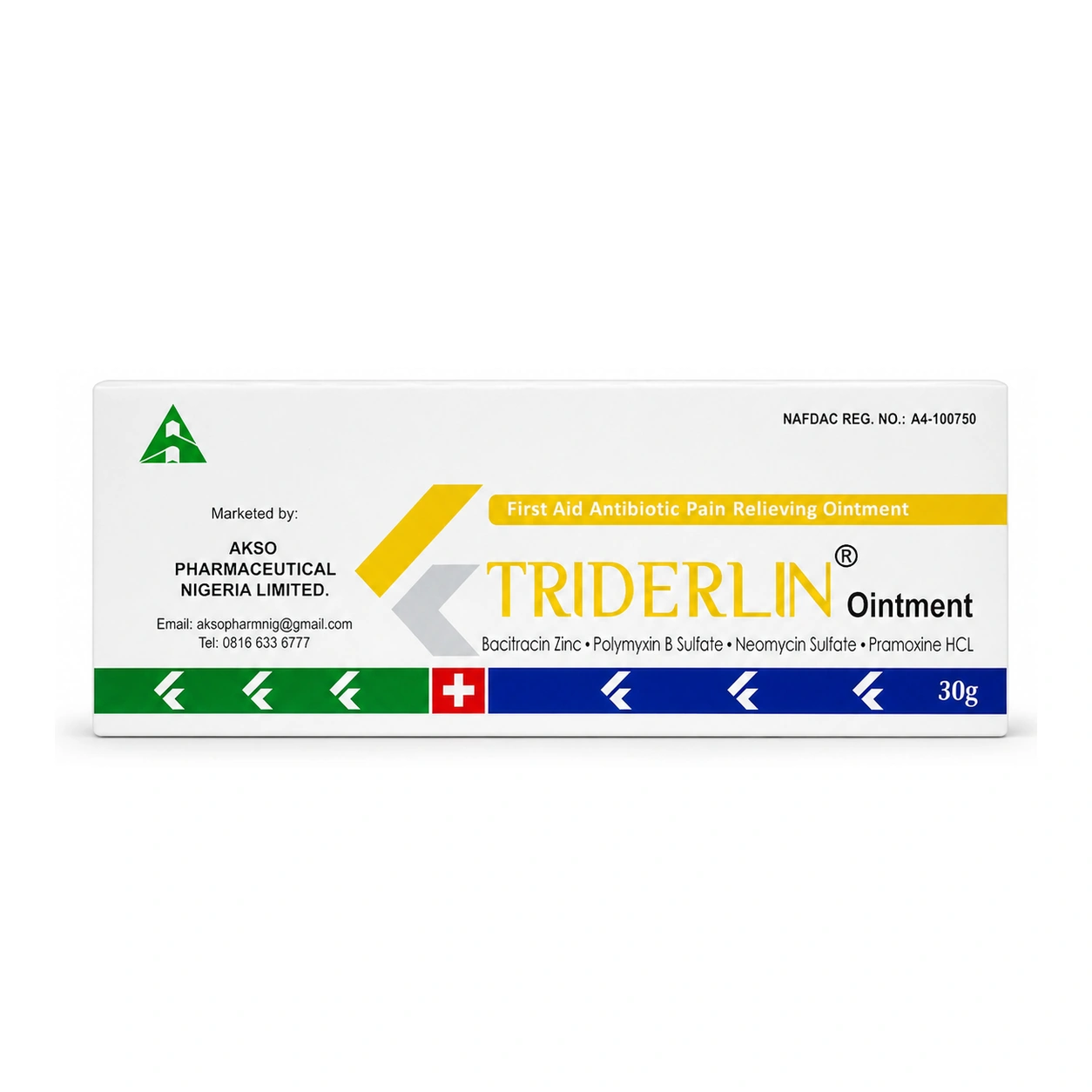 Triderlin Triple Antibiotic Pain Relief Ointment 30 g