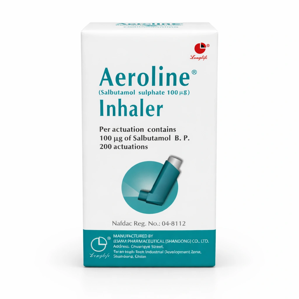 Aeroline Salbutamol Sulfate Metered-Dose Inhaler 100 mcg x 200 Actuations