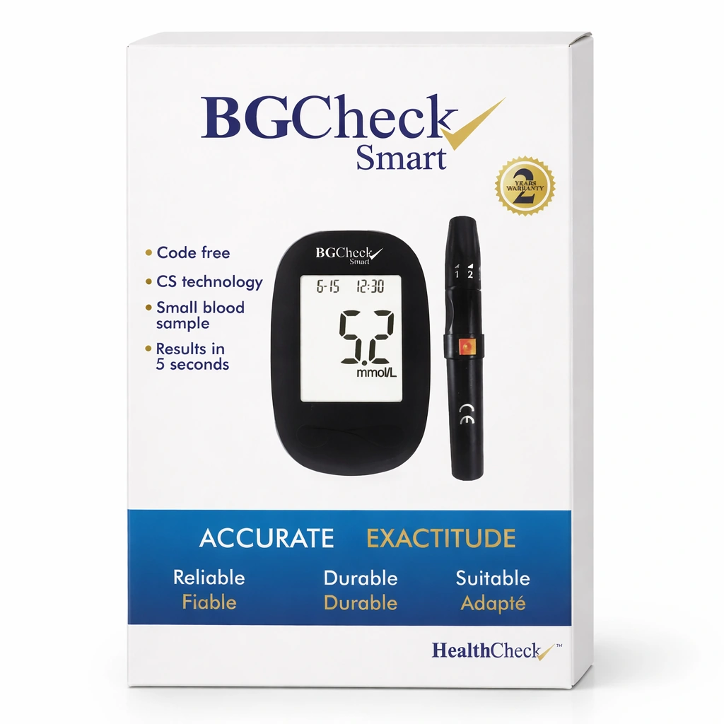 HealthCheck BGCheck Smart Blood Glucose Monitor x 1 packs