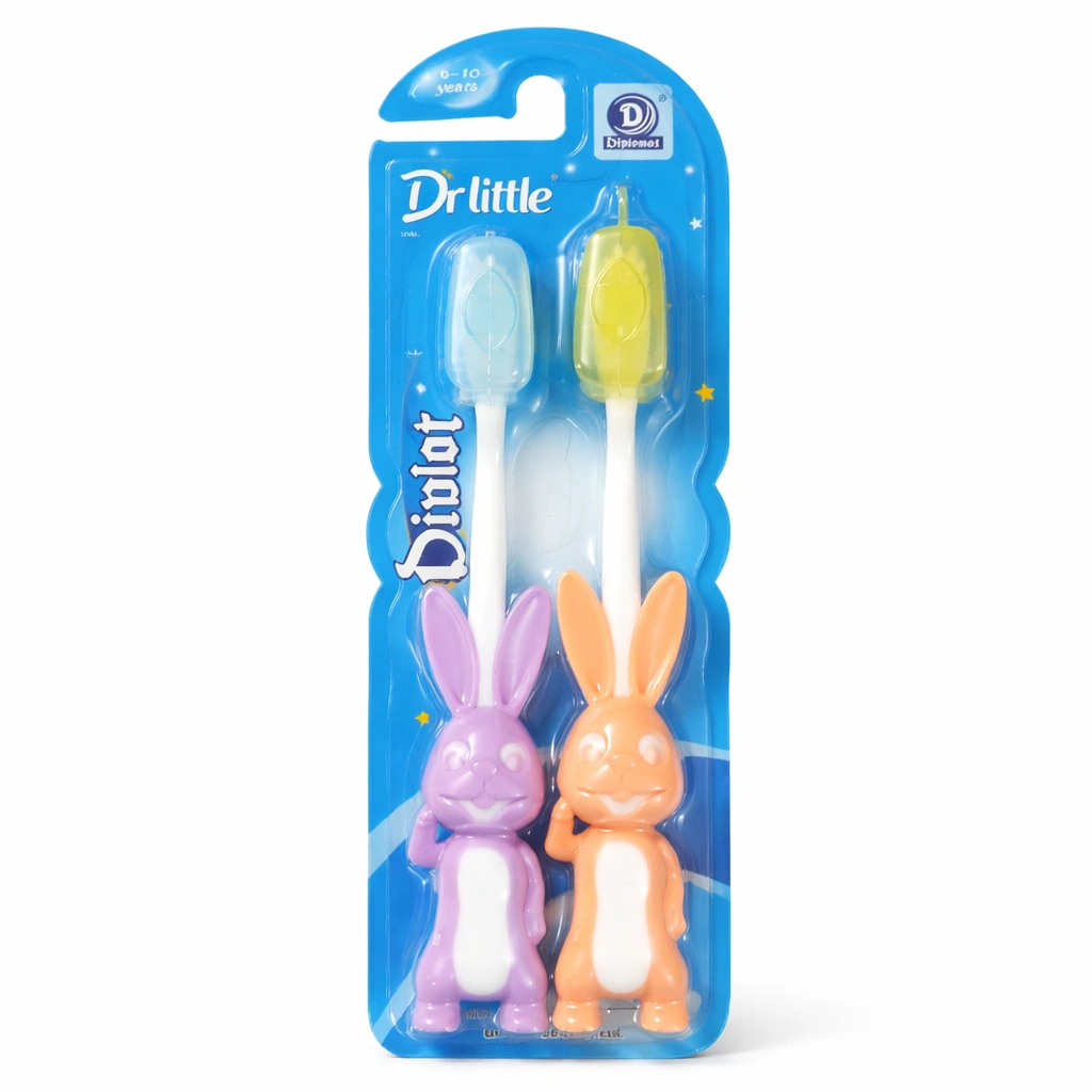 Diplomat Happy Rabbit Elegant Kids Toothbrush x 2 Toothbrushes