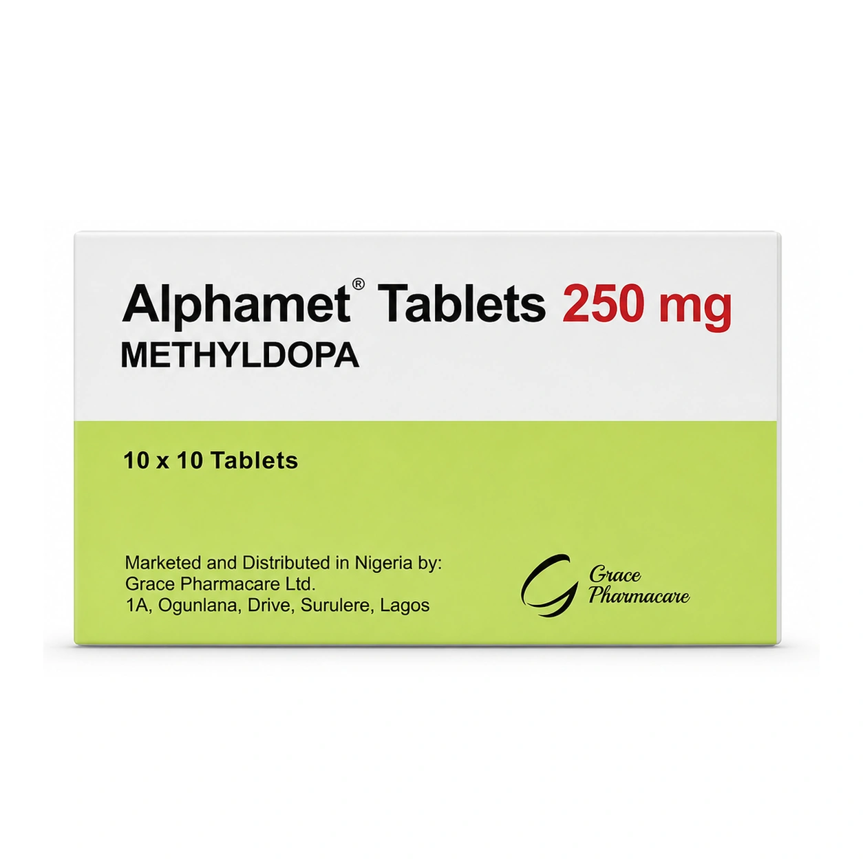 Alphamet Methyldopa 250 mg Tablets x 100 Tablets