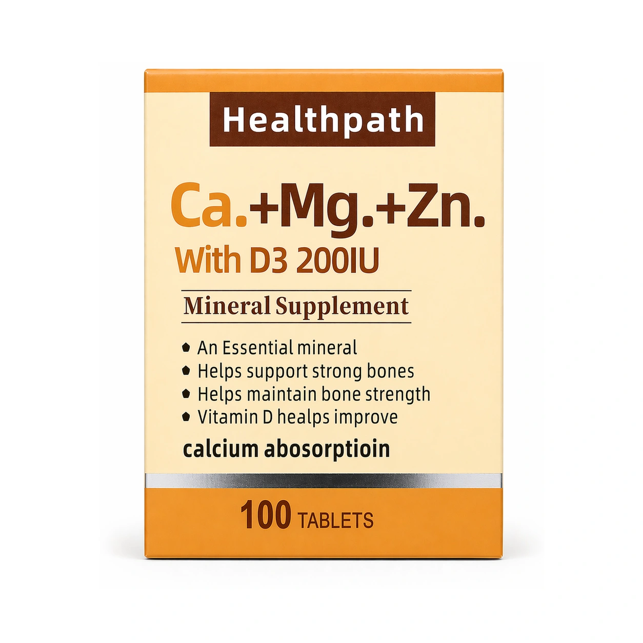 Healthpath Calcium Magnesium Zinc with Vitamin D3 200 IU Tablets x 100 Tablets