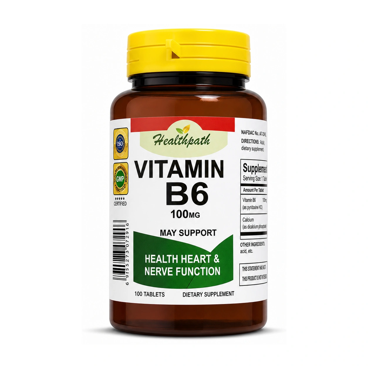 Healthpath Vitamin B6 100 mg Tablets x 100 Tablets