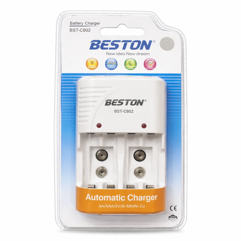 Beston BST-C802 Automatic Battery Charger for AA/AAA/9V Ni-MH/Ni-Cd x 1 unit