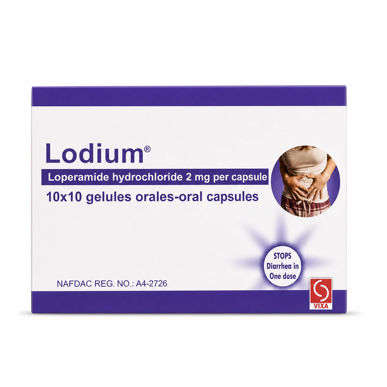 Lodium Loperamide Hydrochloride 2 mg Capsules x 100 Capsules