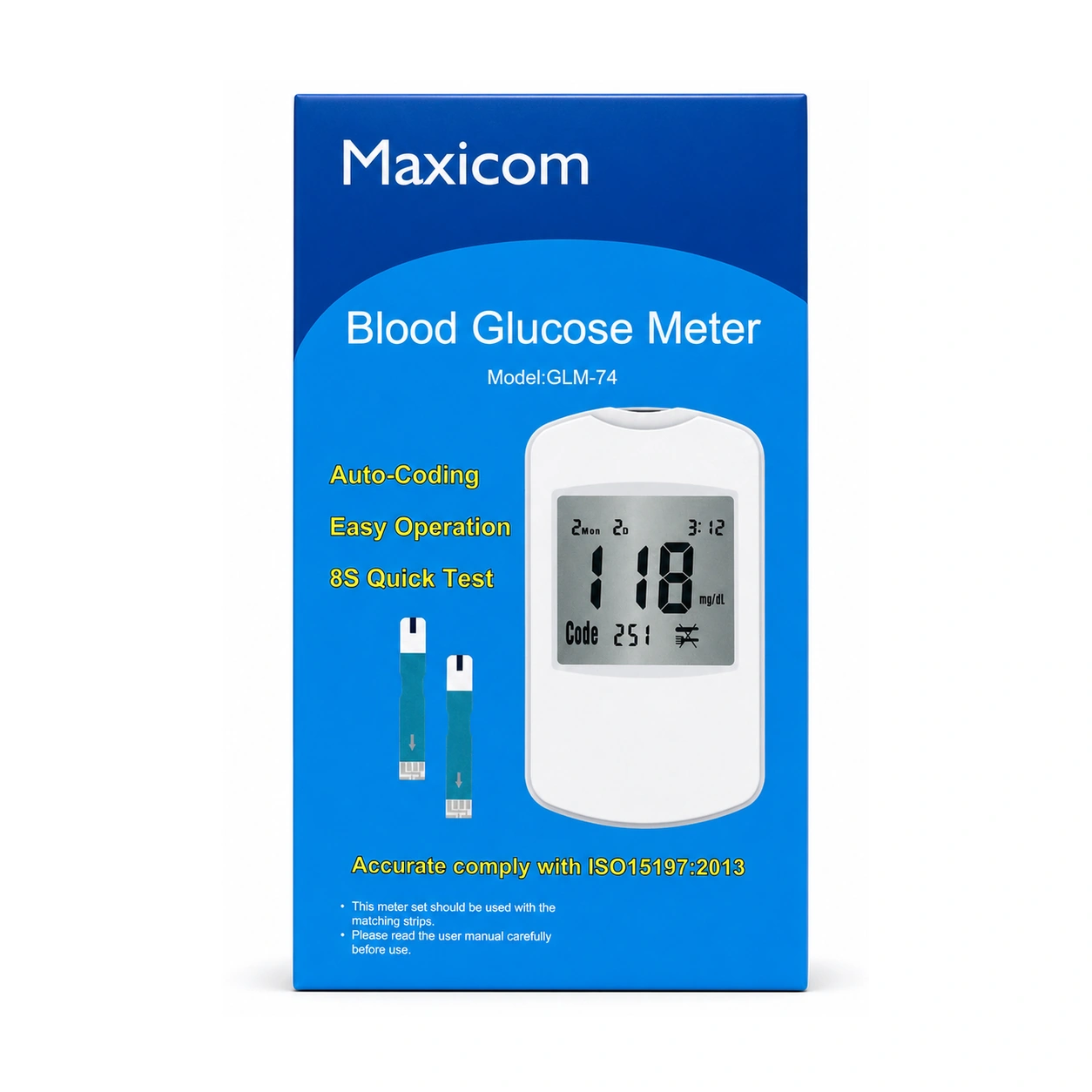 Maxicom Blood Glucose Meter GLM-74 x 1 Device