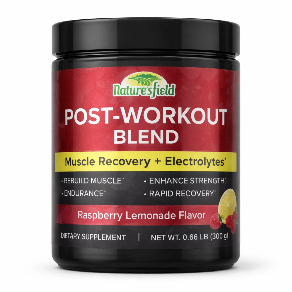 Nature's Field Post-Workout Blend Powder Raspberry Lemonade Flavor 300 g