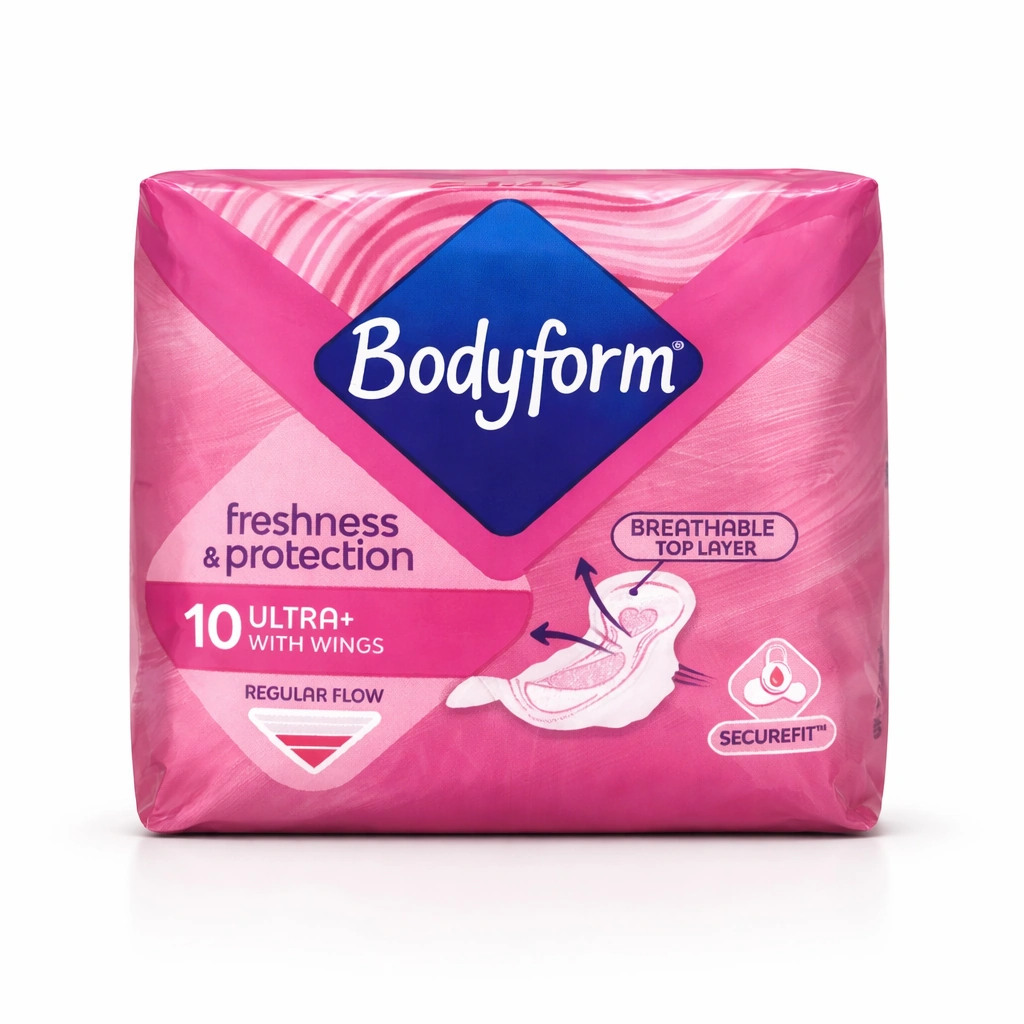 Bodyform V-Protection & Freshness Cour-V Ultra Normal Sanitary Towels with Wings x 10 Pads