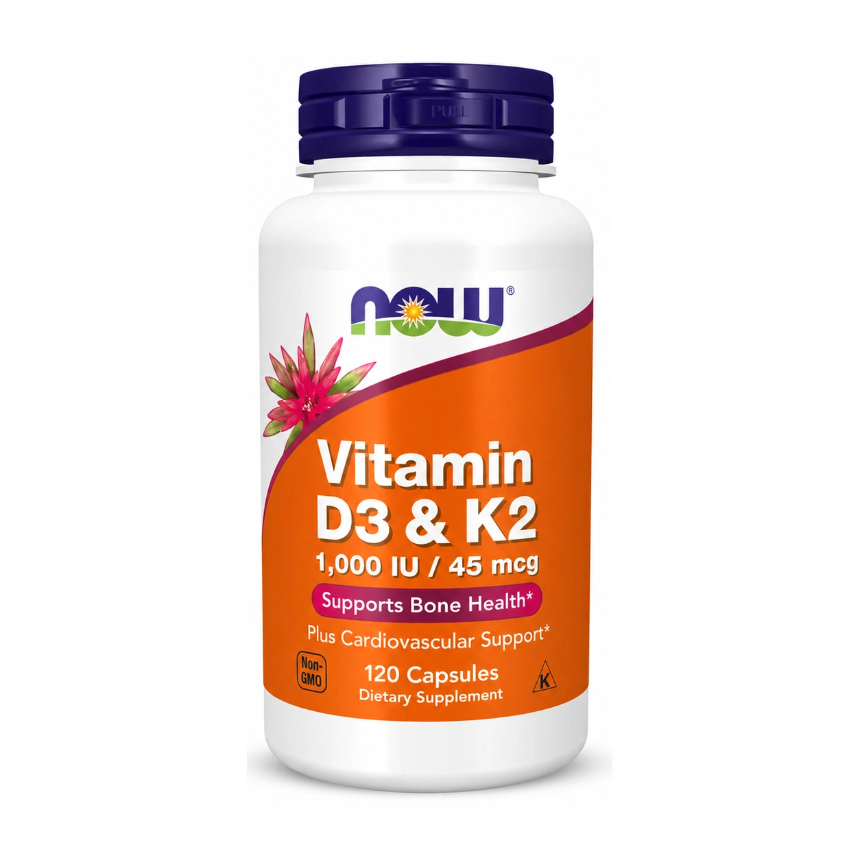 NOW Vitamin D-3 & K-2 1,000 IU / 45 mcg Capsules x 120 Capsules