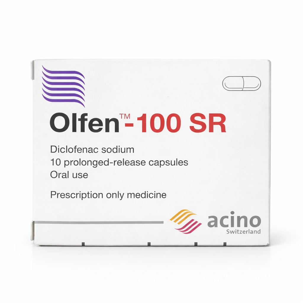 Olfen-100 SR Diclofenac Sodium Prolonged-Release Capsules 100 mg x 10 Capsules