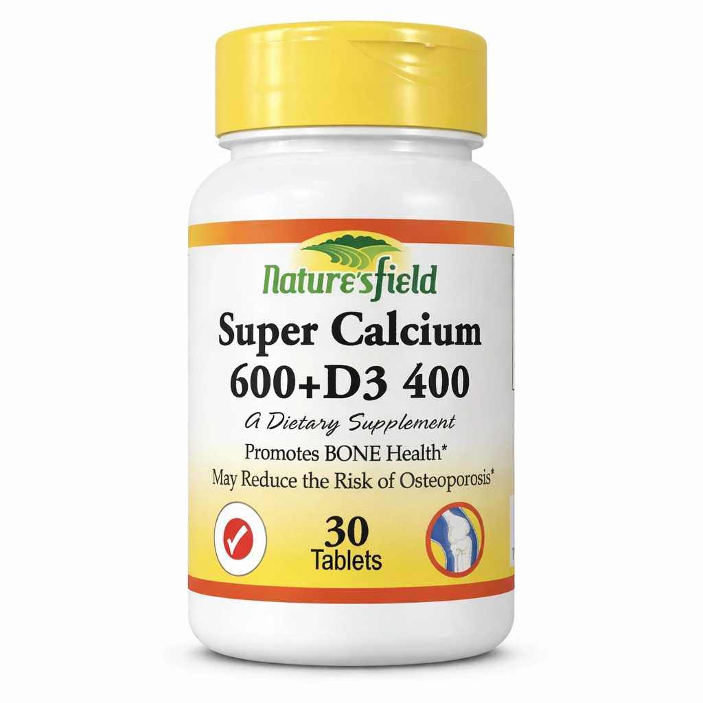Nature's Field Super Calcium 600 mg + D3 400 IU Tablets x 30 Tablets