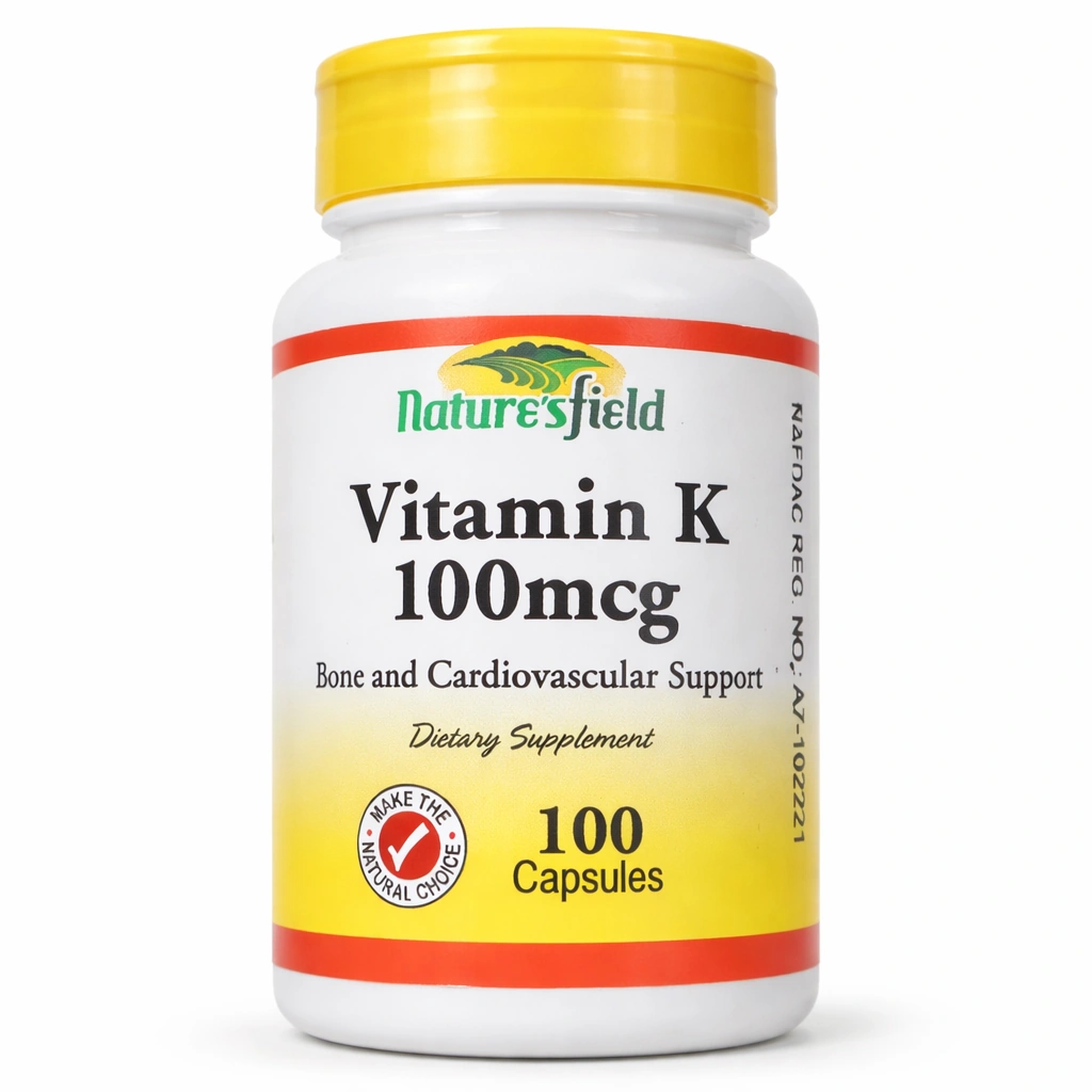 Nature's Field Vitamin K (Phytonadione) 100 mcg x 100 Capsules