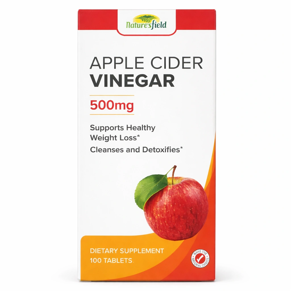 Nature's Field Apple Cider Vinegar 500 mg Tablets x 100 Tablets