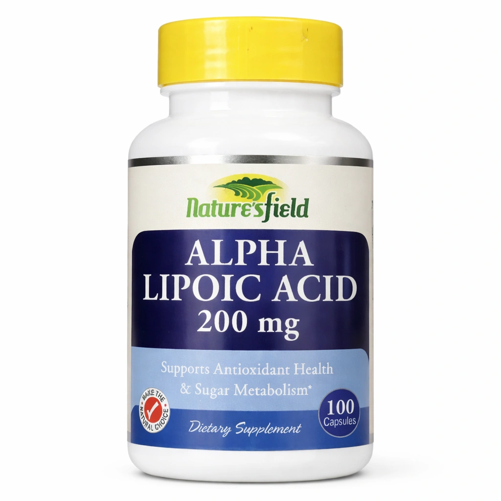 Nature's Field Alpha Lipoic Acid 200 mg Capsules x 100 Capsules