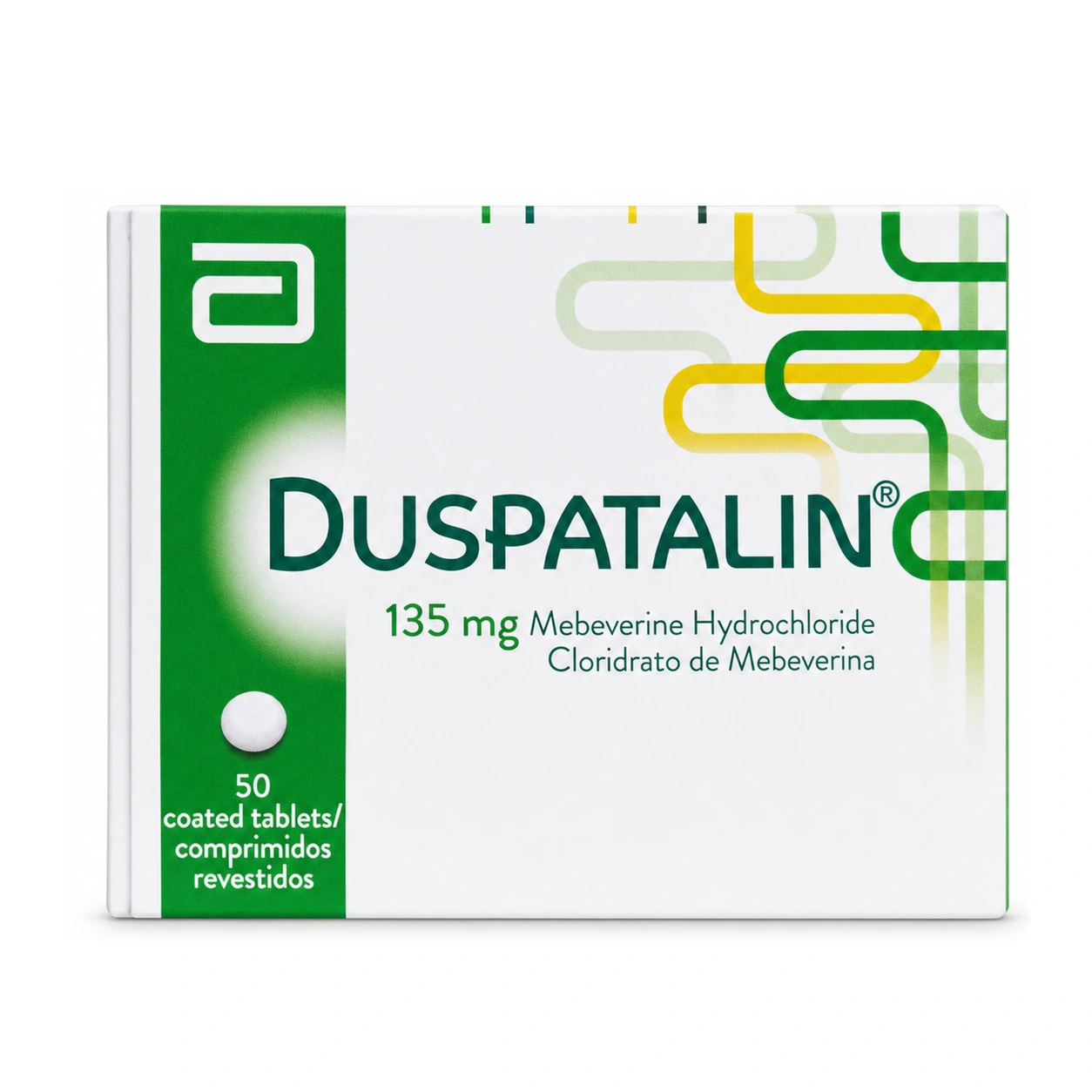 Duspatalin Mebeverine Hydrochloride 135 mg Coated Tablets x 50 Tablets